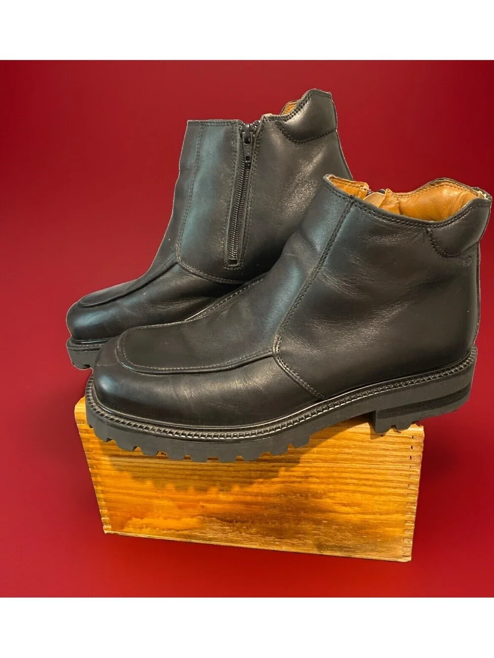 Vintage Skechers Chunky Sole Men’s Leather  Ankle Boots  9.5 Ringer Closer Italy
